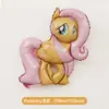Globo de Película de Aluminio Auténtico de Dibujos Animados Feliz Cumpleaños My Little Pony Decoración de Fiesta de Cumpleaños para Niños Niñas Diseño de Escena