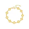 Pulseira de trevo de quatro folhas oca banhada a ouro vietnamita para mulheres, luxo leve com toque de alta qualidade, imitação de ouro que não desbota por muito tempo, joias de nicho atacado