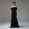 Vestido de noite preto para mulheres 2026 novo cetim francês sereia luxo leve nicho fotografia de casamento vestido simples