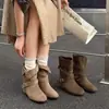 Nuevas Botas Vaqueras Western Vintage Otoño/Invierno 2026 para Mujer, Botas Martin con Hebilla de Cinturón, Botas de Caballero, Botines Versátiles para Motocicleta