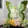 Decoración de ventana de exhibición de flores artificiales de mariposa gigante, soporte de mariposa floral, flor decorativa para accesorios de fotos y exhibición