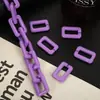 Hebilla de Cadena Acrílica Personalizada 20X30mm Color Macarrón Cadena Cuadrada para Bolso Cadena para Teléfono Móvil Accesorios de Joyería DIY