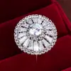 Anillo exquisito en forma de hongo de circonio completo y cobre puro, moderno, simple, versátil para el dedo índice, venta al por mayor de joyería, artículo popular transfronterizo