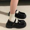 Mocassins Plataforma com Salto Bloco Modernos e Versáteis para Mulheres, Novo Estilo Primavera 2026, Sapatos Mary Jane Estilo Britânico Retro JK