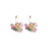Conoce los pendientes de plata con forma de caramelo de colores del arcoíris, con piedras de cristal, pendientes frescos y dulces para mujer, pendientes de estilo coreano con nicho.