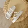 Sandalias de Suela Gruesa para Mujer 2025 Nuevo Estilo Romano de Hada Verano Sandalias Versátiles de Tira Única Zapatillas de Dos Usos para Exterior