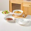 Tigelas e Pratos de Palha Branco Puro, Pratos para Comida Ocidental de Hotel, Louças de Cerâmica de Alto Valor, Tigelas de Arroz para Restaurante, Pratos de Servir, Tigelas de Sopa, Pratos de Salada