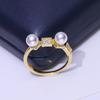 Accesorios de bricolaje S925 anillo de perlas de plata esterlina material de soporte vacío cuentas dobles anillo de Joker anillo de dedo apertura del anillo 4-6