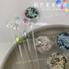 Lentejuelas Holográficas Plateadas con Forma Láser de Estrella de Cinco Puntas Color AB Huecas Materiales de Decoración Hechos a Mano Accesorios para Uñas