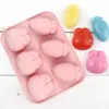 Dubi Molde de Silicona para Pastel de Zanahoria y Conejo de 6 Piezas Molde para Hornear Snacks Hogar DIY Hecho a Mano Molde para Pastel de Arroz Molde para Gelatina