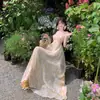 Vestido Camisola con Estampado Floral para Mujer, Atuendo de Salida de Verano, Elegante Vestido Maxi de Línea A Adelgazante con Ceñido a la Cintura para Vacaciones en la Isla