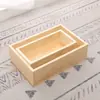 Caja de almacenamiento organizadora de certificados de madera vintage para cosméticos y joyas de escritorio, caja de madera con esquinas cortadas práctica
