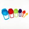 Set de 6 tazas medidoras arcoíris con escala cuchara para leche en polvo taza medidora para hornear café cocina para cocinar cuchara medidora de condimentos