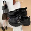 Mocasines Mujer Suela Gruesa Mary Janes Zapatos de Mujer Negros 2026 Primavera Estilo Británico Zapatos Pequeños de Cuero Versátiles Estilo Nuevo Marrones