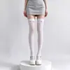 Calcetines de Mujer Hasta la Rodilla con Expresión Facial Linda Bidimensional Estampado de Dibujos Animados Calcetines Hasta el Muslo Estilo JK Calcetines de Chica Popular Calcetines de Mujer de Caña Alta