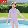 Traje de Baño para Niñas, Dos Piezas de Manga Larga y Pantalón Largo, Nuevo Modelo 2026, Conjunto de Traje de Baño Secado Rápido con Protección Solar para Niñas Mayores