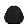 Nice3Rule Chaqueta de plumón de invierno para hombre, corte holgado, plumón de pato blanco, cuello retro japonés sin cuello, chaqueta de piloto Nyr001