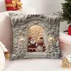 Capa de Almofada de Natal Transfronteiriça da Amazon Capa de Almofada Estampada com Árvore de Natal Alce Boneco de Neve Capa de Almofada para Decoração de Casa