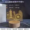 Luz de Noite Acrílica Presentes de Aniversário Corporativo Marco da Cidade Wenchuang Criativa de Cabeceira Lâmpada 3D Personalização