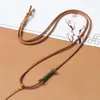 Nudo Plano Simple Cordón de Gamuza DIY Estilo Delgado Tejido a Mano Estilo Étnico Cordón para Colgante de Jade Cuentas