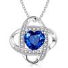 Collar de Acero Inoxidable con Colgante de Corazón de 12 Piedras de Nacimiento para Mujer, Estilo Europeo y Americano, Incrustaciones de Circonita, Cadena de Clavícula de Moda