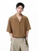 Camisa de verano transfronteriza para hombre, cuello cubano, manga corta, estilo hawaiano, corte holgado, transpirable, diseño retro tejido calado, camisa de vacaciones