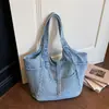 Bolso de Mezclilla Retro Estilo Perezoso 2026 Nuevo Bolso Tote Versátil para el Trabajo Bolso de Mano Gran Capacidad