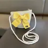 Chapéu de Sol Infantil Meninas Verão Novo Laço Bonito Chapéu de Palha Conjunto de Bolsa Bebê Proteção Solar Chapéu de Sol