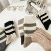 Calcetines retro de rayas para mujer otoño e invierno con pantalones de tiburón para mujer media pantorrilla gruesos cálidos ins modernos versátiles largos deportivos para mujer
