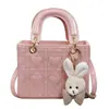 Bolso Lady Dior transfronterizo con bordado de diamantes, bolso de mano elegante y versátil estilo coreano, simple y elegante para ir al trabajo, bolso de hombro y bandolera