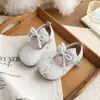 Zapatos de Princesa de Moda para Niños 2026 Primavera/Otoño Nuevo Estilo Zapatos de Cuero de Cristal para Niña Pequeña Zapatos de Actuación Zapatos Individuales para Bebé Transpirables