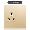 Panel Internacional de Enchufe e Interruptor Eléctrico Toma de Pared Doméstico Oculto 86 Oro Champán Panel Grande Tres Orificios