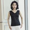 Verano Nuevo Suelto Encaje Camisola Satén Base Chaleco Sin Costuras Talla Grande Top Camiseta Base