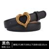 Cinturón de Mujer Cuero Genuino Cinturón de Piel de Vaca a la Moda Celebridad de Internet Hebilla de Pin Simple Cinturón para Jeans Estilo Coreano Casual Decorativo Cinturón para Falda