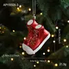 Nuevo Colgante de Plástico en Polvo Pegajoso Rojo Rojo y Blanco Colores en Polvo Colgante de Dibujos Animados Decoración para Colgar en Árbol de Navidad Ventana Stock Listo