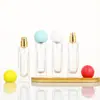Botellas de Perfume de Cierre a Presión Esféricas de Colores al por Mayor, Botellas Cuadradas de Muestra de Vidrio Transparente, Botellas de Spray de Presión Portátiles para Viaje