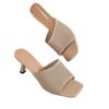 Sandalias de Exportación Europeas y Americanas para Mujer, Zapatos de Tacón Alto para Mujer de Talla Grande Nueva, Tacón Grueso de Color Puro, Punta Cuadrada, Sandalias de Banda Ancha Tejida