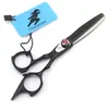Tijeras de Peluquería Tomahawk Negras Personalizadas de 5.5 pulgadas, Tijeras para Cortar el Cabello, Tijeras Planas, Tijeras Entresacadoras