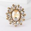 Broche de Cristal de Color Brillante Retro Creativo Personalizado Moda Europea y Americana Accesorios para Abrigo Ropa Ramillete