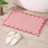 Tapete de Chão Minimalista Irregular em Faux Cashmere Estilo Coreano para Banheiro, Absorvente de Água, Antiderrapante, Fácil de Limpar, Carpete Decorativo