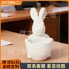 Nuevo producto transfronterizo: Adorno de conejo de Pascua impreso en 3D, lindo cuenco de dulces, decoración exquisita para escritorio y sala de estar