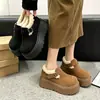 Sapatos Loafers de Venda Quente Sapatos de Algodão para Neve 2026 Novo Estilo Inverno Sola Grossa Aumento de Altura Botas de Neve Femininas com Veludo Espesso Sapatos Birkenstock