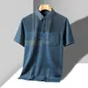 Camiseta Casual Masculina de Manga Curta Solta com Gola Lapela Camisa Base Camiseta Masculina Fina Camisa Polo