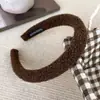 Diadema Color Café Té con Leche, Diadema de Esponja a la Moda, Pasador Alto Calavera, Diadema Retorcida con Perlas Juvenil, Accesorios para el Cabello Japoneses y Coreanos