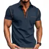 Camiseta de manga corta para hombre de talla europea, nueva de verano, superventas europea y americana de Temu, polo deportivo casual de comercio exterior