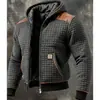 Chaqueta con capucha de forro polar engrosado, nueva popular europea y americana para otoño e invierno, sudadera con capucha tipo gofre que favorece la figura, transfronteriza para hombre