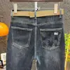 Jeans de hombre de alta gama 2026 primavera-verano nuevos pantalones casuales estampados de moda con un corte recto ajustado y una entrepierna ligeramente caída