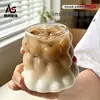 Taza de vidrio de borosilicato alto con forma de uva, taza de café creativa 3D de burbujas, taza casera para jugo y leche con asa