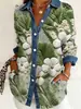 Camisa Patchwork Estilo Europeo y Americano 2026 con Estampado Floral 3D para Mujer, Chaqueta Cardigan Versátil de Manga Larga Moda Primavera