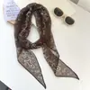 Bufanda Larga de Chifón con Lunares y Flores Estilo Coreano para Mujer, Delgada y Amigable con la Piel, Bufanda de Cuello Suave y Versátil para Primavera y Verano